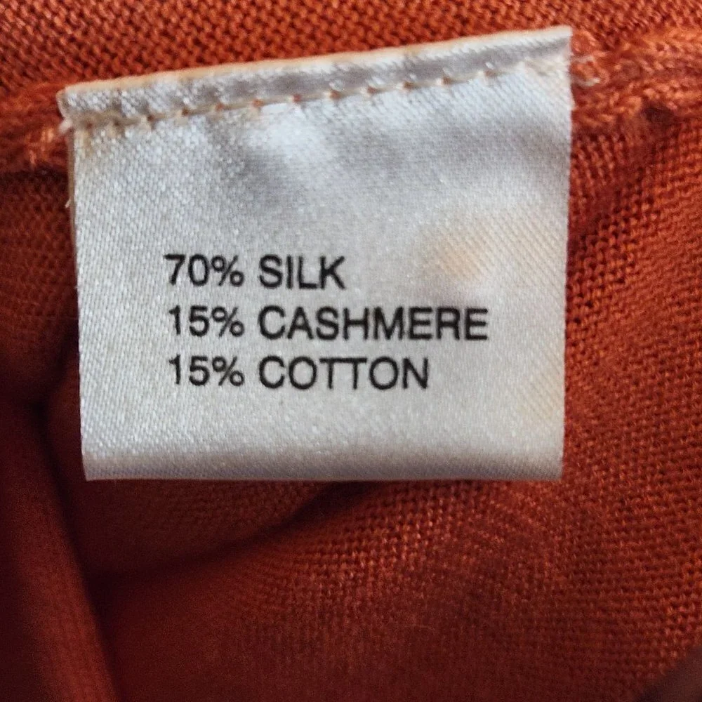 Zume Silk Cashmere Soft Orange Twin Sweater Set Size M